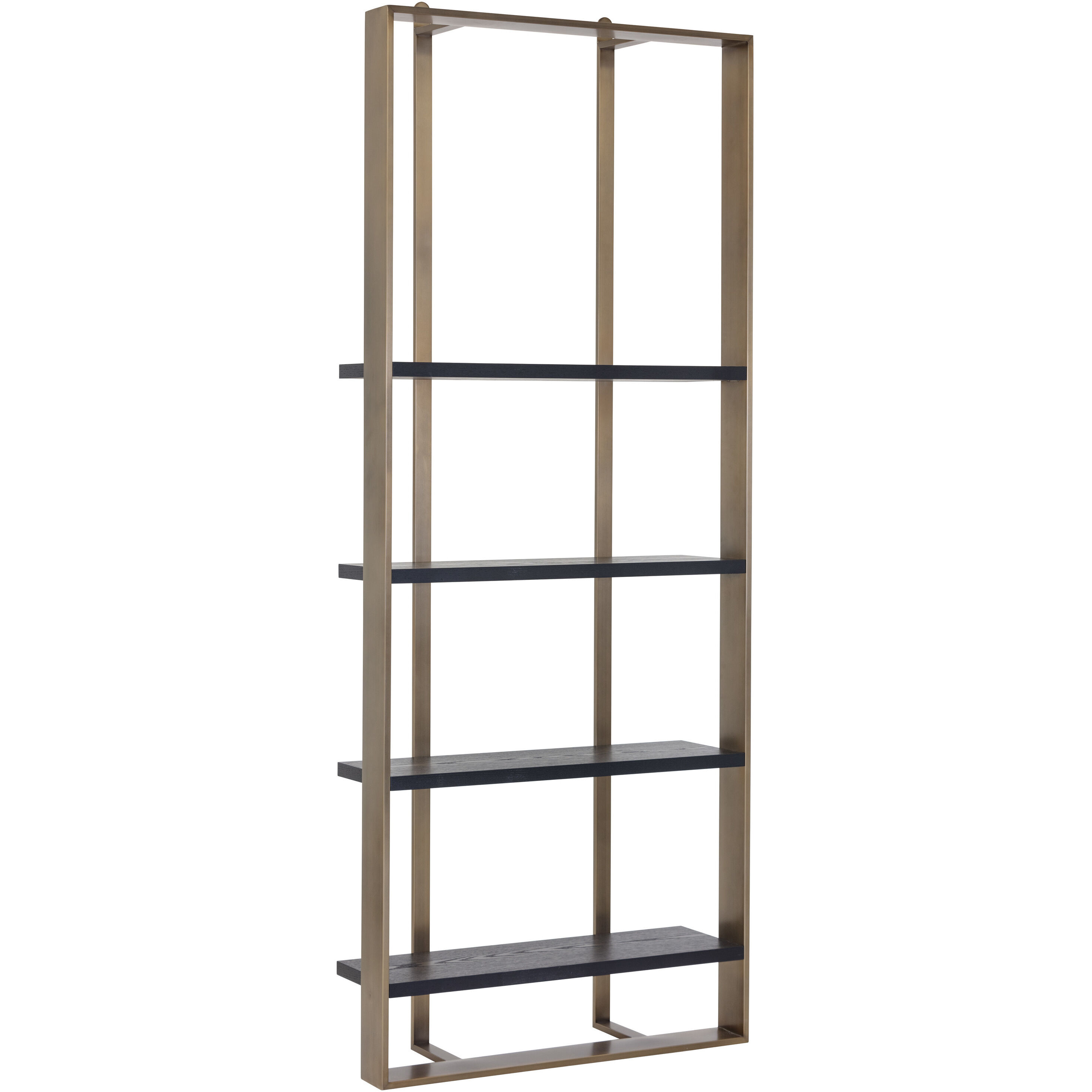 Dalton Antique Brass / Black Bookcase